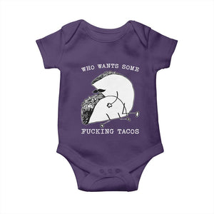 Funny Taco Joke Adult Humor Gift Baby Onesie Who Wants Fucking Tacos TS12 Purple Print Your Wear