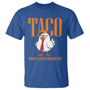 Funny Taco Political Activism T Shirt Trump Always Chickens Out TS12 Royal Blue Print Your Wear