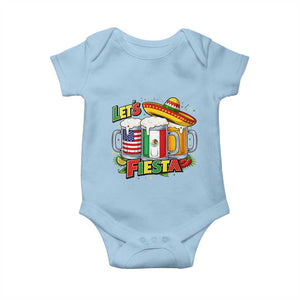 Funny Beer Drinking Cinco De Mayo Party Gift Baby Onesie Lets Fiesta TS12 Light Blue Print Your Wear