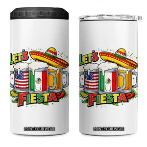 Funny Beer Drinking Cinco De Mayo Party Gift 4 in 1 Can Cooler Tumbler Lets Fiesta TS12 One Size: 16 oz White Print Your Wear