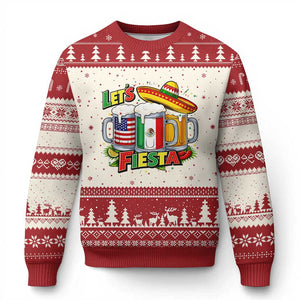 Funny Beer Drinking Cinco De Mayo Party Gift Ugly Christmas Sweater Lets Fiesta TS12 Beige Red Print Your Wear