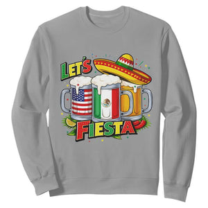 Funny Beer Drinking Cinco De Mayo Party Gift Sweatshirt Lets Fiesta TS12 Sport Gray Print Your Wear