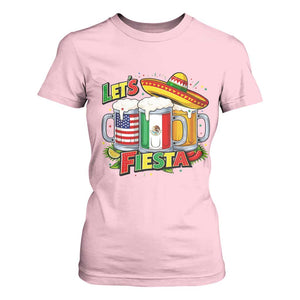 Funny Beer Drinking Cinco De Mayo Party Gift T Shirt For Women Lets Fiesta TS12 Light Pink Print Your Wear
