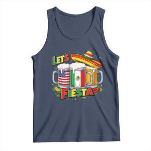 Funny Beer Drinking Cinco De Mayo Party Gift Tank Top Lets Fiesta TS12 Navy Print Your Wear