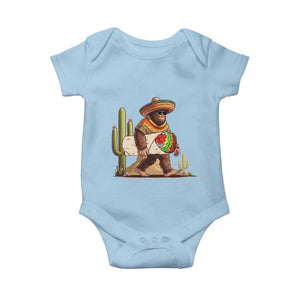 Funny Cinco De Mayo Bigfoot Burrito Lover Gift Baby Onesie TS12 Light Blue Print Your Wear