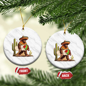 Funny Cinco De Mayo Bigfoot Burrito Lover Gift Ceramic Ornament TS12 1pc White Marble Print Your Wear