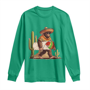 Funny Cinco De Mayo Bigfoot Burrito Lover Gift Long Sleeve Shirt TS12 Irish Green Print Your Wear