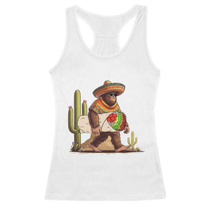 Funny Cinco De Mayo Bigfoot Burrito Lover Gift Racerback Tank Top TS12 White Print Your Wear