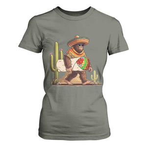 Funny Cinco De Mayo Bigfoot Burrito Lover Gift T Shirt For Women TS12 Military Green Print Your Wear