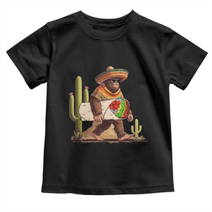Funny Cinco De Mayo Bigfoot Burrito Lover Gift Toddler T Shirt TS12 Black Print Your Wear