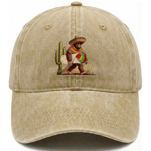 Funny Cinco De Mayo Bigfoot Burrito Lover Gift Washed Cotton Baseball Cap TS12 Print Your Wear