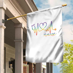 Nurse Heartbeat Rainbow Heart LGBTQ Pride Garden Flag Medical Professional Support TS12 Print Your Wear