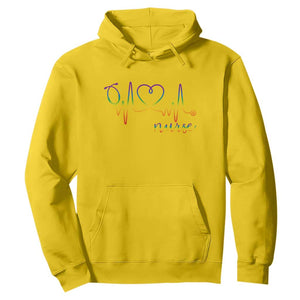Nurse Heartbeat Rainbow Heart LGBTQ Pride Hoodie Medical Professional Support TS12 Daisy Print Your Wear