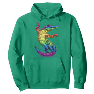 Funny Rainbow Gator LGBTQ Pride Support Hoodie
