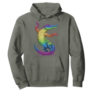 Funny Rainbow Gator LGBTQ Pride Support Hoodie