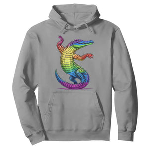 Funny Rainbow Gator LGBTQ Pride Support Hoodie