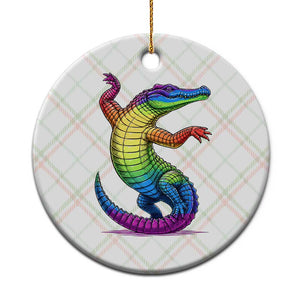 Funny Rainbow Gator LGBTQ Pride Support Ceramic Ornament TS12 1pc Christmas Plaid Print Your Wear