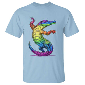 Funny Rainbow Gator LGBTQ Pride Support T Shirt TS12 Light Blue Print Your Wear
