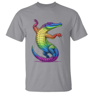 Funny Rainbow Gator LGBTQ Pride Support T Shirt TS12 Sport Gray Print Your Wear