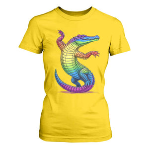 Funny Rainbow Gator LGBTQ Pride Support T Shirt For Women