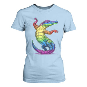 Funny Rainbow Gator LGBTQ Pride Support T Shirt For Women
