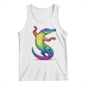 Funny Rainbow Gator LGBTQ Pride Support Tank Top