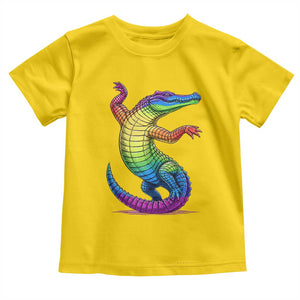 Funny Rainbow Gator LGBTQ Pride Support Toddler T Shirt TS12 Daisy Print Your Wear