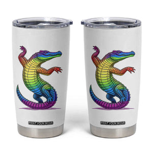 Funny Rainbow Gator LGBTQ Pride Support Tumbler Cup TS12 White Print Your Wear