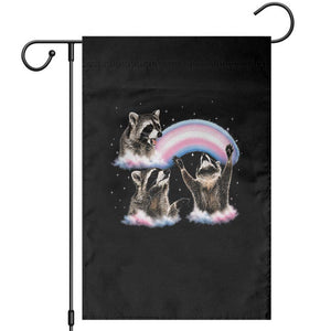 Howling Raccoon LGBTQ Pride Garden Flag Rainbow Trash Panda Support TS12 Black Print Your Wear