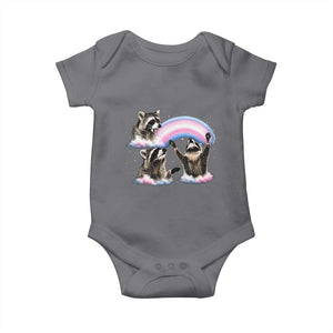 Howling Raccoon LGBTQ Pride Baby Onesie Rainbow Trash Panda Support