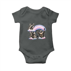 Howling Raccoon LGBTQ Pride Baby Onesie Rainbow Trash Panda Support