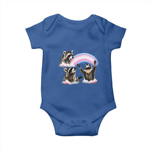Howling Raccoon LGBTQ Pride Baby Onesie Rainbow Trash Panda Support