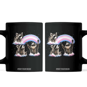 Howling Raccoon LGBTQ Pride Coffee Mug Rainbow Trash Panda Support