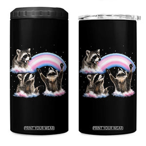 Howling Raccoon LGBTQ Pride 4 in 1 Can Cooler Tumbler Rainbow Trash Panda Support TS12 One Size: 16 oz Black Print Your Wear