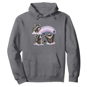 Howling Raccoon LGBTQ Pride Hoodie Rainbow Trash Panda Support
