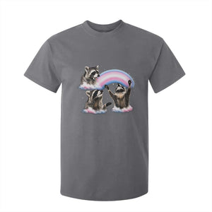 Howling Raccoon LGBTQ Pride T Shirt For Kid Rainbow Trash Panda Support