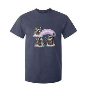 Howling Raccoon LGBTQ Pride T Shirt For Kid Rainbow Trash Panda Support