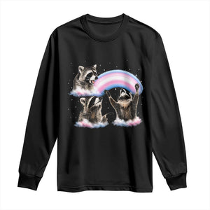 Howling Raccoon LGBTQ Pride Long Sleeve Shirt Rainbow Trash Panda Support