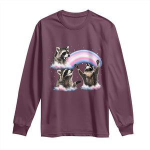 Howling Raccoon LGBTQ Pride Long Sleeve Shirt Rainbow Trash Panda Support