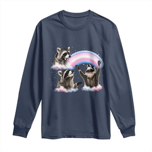 Howling Raccoon LGBTQ Pride Long Sleeve Shirt Rainbow Trash Panda Support
