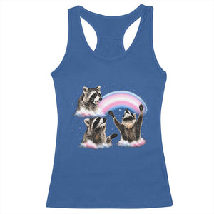 Howling Raccoon LGBTQ Pride Racerback Tank Top Rainbow Trash Panda Support