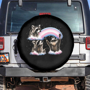 Howling Raccoon LGBTQ Pride Spare Tire Cover Rainbow Trash Panda Support