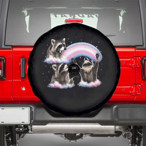 Howling Raccoon LGBTQ Pride Spare Tire Cover Rainbow Trash Panda Support