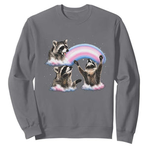 Howling Raccoon LGBTQ Pride Sweatshirt Rainbow Trash Panda Support TS12 Charcoal Print Your Wear