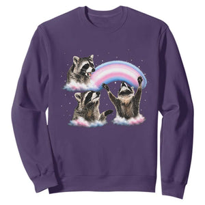 Howling Raccoon LGBTQ Pride Sweatshirt Rainbow Trash Panda Support TS12 Purple Print Your Wear