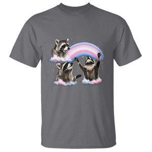 Howling Raccoon LGBTQ Pride T Shirt Rainbow Trash Panda Support