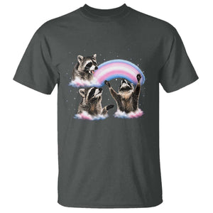 Howling Raccoon LGBTQ Pride T Shirt Rainbow Trash Panda Support