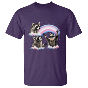 Howling Raccoon LGBTQ Pride T Shirt Rainbow Trash Panda Support