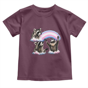 Howling Raccoon LGBTQ Pride Toddler T Shirt Rainbow Trash Panda Support TS12 Maroon Print Your Wear