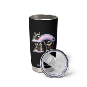 Howling Raccoon LGBTQ Pride Tumbler Cup Rainbow Trash Panda Support TS12 Print Your Wear